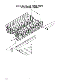 11 - Upper Rack And Track parts for Kitchenaid Dishwasher KUDI22GT0 from AppliancePartsPros.com