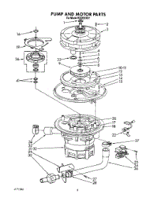 05 - Pump And Motor parts for Kitchenaid Dishwasher KUDI22XX1 from AppliancePartsPros.com