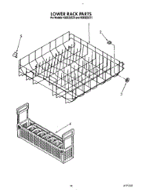 12 - Lower Rack parts for Kitchenaid Dishwasher KUDI22GT0 from AppliancePartsPros.com