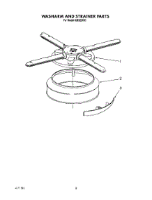 06 - Wash Arm And Strainer parts for Kitchenaid Dishwasher KUDI22XX1 from AppliancePartsPros.com