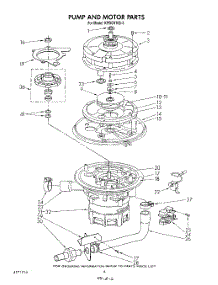 05 - Pump And Motor parts for Kitchenaid Dishwasher KPDC610S3 from AppliancePartsPros.com