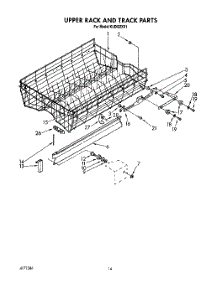 11 - Upper Rack And Track parts for Kitchenaid Dishwasher KUDI22XX1 from AppliancePartsPros.com