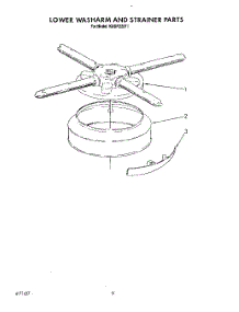 06 - Lower Washarm And Strainer parts for Kitchenaid Dishwasher KUDP220T1 from AppliancePartsPros.com