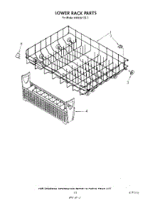 12 - Lower Rack parts for Kitchenaid Dishwasher KPDC610S3 from AppliancePartsPros.com