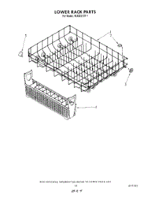 12 - Lower Rack parts for Kitchenaid Dishwasher KUDD210T1 from AppliancePartsPros.com