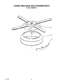 06 - Lower Washarm And Strainer parts for Kitchenaid Dishwasher KUDP22GT3 from AppliancePartsPros.com
