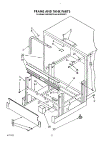 10 - Frame And Tank parts for Kitchenaid Dishwasher KUDP22GT1 from AppliancePartsPros.com