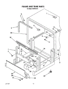 10 - Frame And Tank parts for Kitchenaid Dishwasher KUDP22GT3 from AppliancePartsPros.com