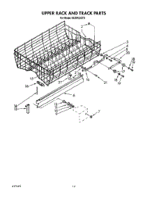 11 - Upper Rack And Track parts for Kitchenaid Dishwasher KUDP22GT3 from AppliancePartsPros.com
