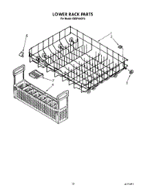 12 - Lower Rack parts for Kitchenaid Dishwasher KUDP22GT3 from AppliancePartsPros.com