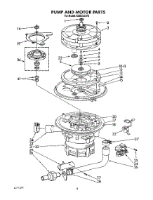 05 - Pump And Motor parts for Kitchenaid Dishwasher KUDC220T5 from AppliancePartsPros.com