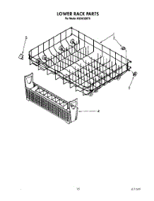 12 - Lower Rack parts for Kitchenaid Dishwasher KUDC220T5 from AppliancePartsPros.com