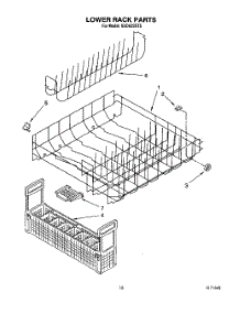 12 - Lower Rack parts for Kitchenaid Dishwasher KUDA22ST5 from AppliancePartsPros.com