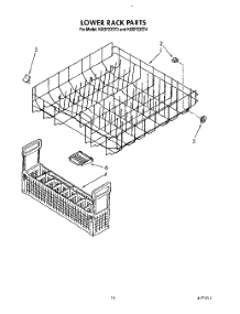 12 - Lower Rack parts for Kitchenaid Dishwasher KUDP22ST3 from AppliancePartsPros.com