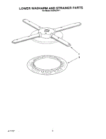 05 - Lower Washarm And Strainer parts for Kitchenaid Dishwasher KUDH23HY1 from AppliancePartsPros.com