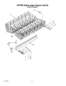 10 - Upper Rack And Track parts for Kitchenaid Dishwasher KUDH23HY1 from AppliancePartsPros.com