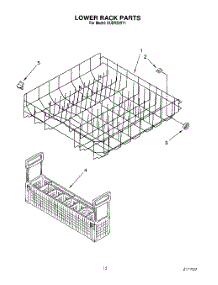 11 - Lower Rack parts for Kitchenaid Dishwasher KUDH23HY1 from AppliancePartsPros.com