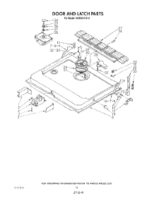 13 - Door And Latch parts for Kitchenaid Dishwasher KUDS21CS2 from AppliancePartsPros.com