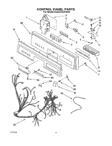 04 - Control Panel, Lit / Optional parts for Kitchenaid Dishwasher KUDA220TWH6 from AppliancePartsPros.com