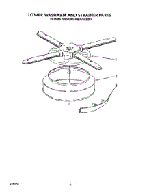 06 - Lower Washarm And Strainer parts for Kitchenaid Dishwasher KUDC220T4 from AppliancePartsPros.com