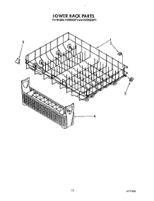 12 - Lower Rack parts for Kitchenaid Dishwasher KUDB220T4 from AppliancePartsPros.com