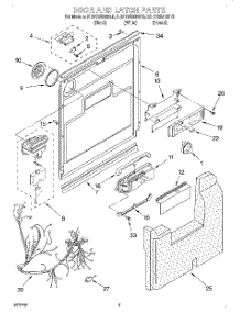 03 - Door And Latch parts for Kitchenaid Dishwasher KUDY25SHBL0 from AppliancePartsPros.com