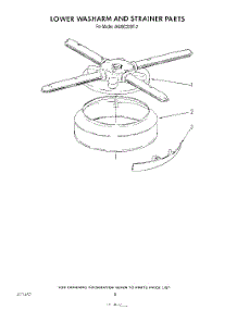 06 - Lower Washarm And Strainer parts for Whirlpool Dishwasher 4KUDC220T2 from AppliancePartsPros.com