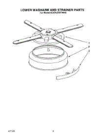 06 - Lower Washarm And Strainer parts for Kitchenaid Dishwasher KUDA220TWH6 from AppliancePartsPros.com