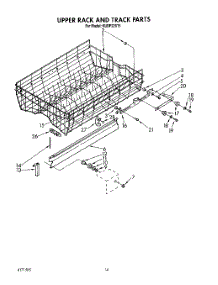 11 - Upper Rack And Track parts for Kitchenaid Dishwasher KUDP220T5 from AppliancePartsPros.com