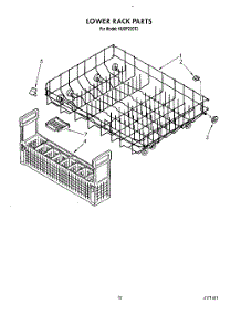 12 - Lower Rack parts for Kitchenaid Dishwasher KUDP220T2 from AppliancePartsPros.com