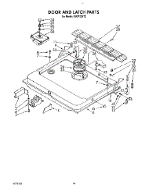 13 - Door And Latch parts for Kitchenaid Dishwasher KUDP220T2 from AppliancePartsPros.com