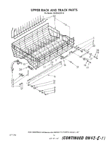 11 - Upper Rack And Track parts for Whirlpool Dishwasher 4KUDA22ST0 from AppliancePartsPros.com