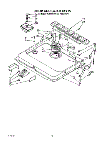 13 - Door And Latch parts for Kitchenaid Dishwasher KUDI22GT1 from AppliancePartsPros.com