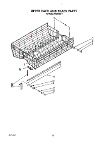 11 - Upper Rack And Track parts for Kitchenaid Dishwasher KPDI620T1 from AppliancePartsPros.com