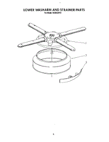 06 - Lower Washarm And Strainer parts for Kitchenaid Dishwasher KUDI220T0 from AppliancePartsPros.com