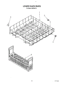 12 - Lower Rack parts for Kitchenaid Dishwasher KUDI220T0 from AppliancePartsPros.com