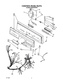 04 - Control Panel, Lit / Optional parts for Kitchenaid Dishwasher KUDA220TWH5 from AppliancePartsPros.com