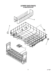 12 - Lower Rack parts for Kitchenaid Dishwasher KUDA220TWH5 from AppliancePartsPros.com