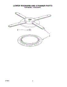 05 - Lower Washarm And Strainer parts for Kitchenaid Dishwasher KUDJ23HY3 from AppliancePartsPros.com