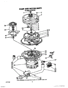 05 - Pump And Motor parts for Kitchenaid Dishwasher KUDS21SS1 from AppliancePartsPros.com