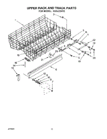 10 - Upper Rack And Track parts for Kitchenaid Dishwasher KUDJ23HY3 from AppliancePartsPros.com