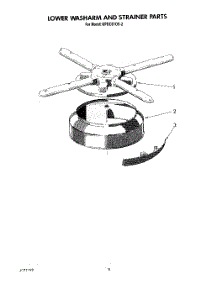 05 - Lower Washarm And Strainer parts for Kitchenaid Dishwasher KPDC610S2 from AppliancePartsPros.com