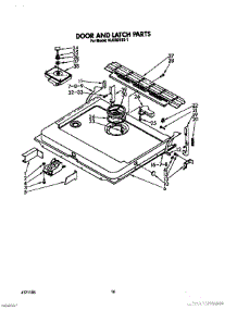 13 - Door And Latch parts for Kitchenaid Dishwasher KUDS21SS1 from AppliancePartsPros.com