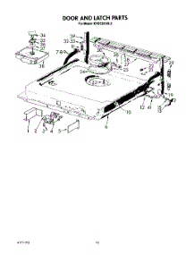 12 - Door And Latch parts for Kitchenaid Dishwasher KPDC610S2 from AppliancePartsPros.com