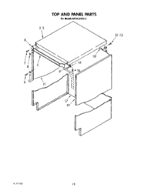 14 - Top And Panel parts for Kitchenaid Dishwasher KPDC610S2 from AppliancePartsPros.com