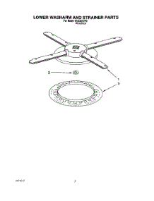 05 - Lower Washarm And Strainer parts for Kitchenaid Dishwasher KUDA23ZY0 from AppliancePartsPros.com
