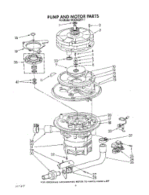 05 - Pump And Motor parts for Whirlpool Dishwasher 4KUDA220T1 from AppliancePartsPros.com