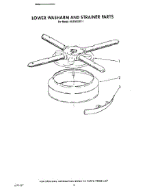 06 - Lower Washarm And Strainer parts for Whirlpool Dishwasher 4KUDA220T1 from AppliancePartsPros.com