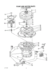 05 - Pump And Motor parts for Kitchenaid Dishwasher KUDA220TWH1 from AppliancePartsPros.com