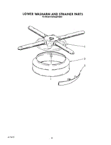 06 - Lower Washarm And Strainer parts for Kitchenaid Dishwasher KUDA220TWH1 from AppliancePartsPros.com